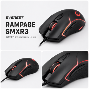 Everest Rampage 2000 DPI Oyuncu Kablolu Mouse SMXR3
