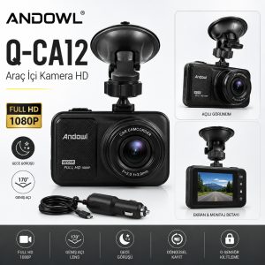 Andowl Araç İçi̇ Kamera HD Q-CA12