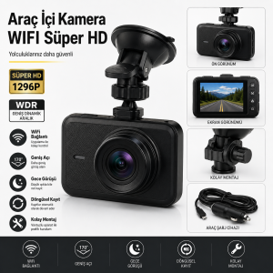 Araç İçi̇ Kamera WIFI Süper HD
