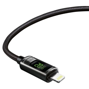 Phixi Ultimate UPD4160L 20W LCD Ekranlı Örgü Type-C to Lightning Şarj ve Data Kablo